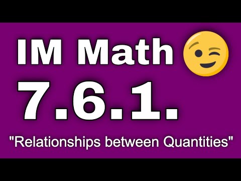 😉 7th Grade, Unit 6, Lesson 1 "Relationships between Quantities"  IM Math