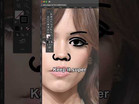 How to Create Line Art in Illustrator 🎨🙌 Jenna Ortega #shorts #digitalart #illustration