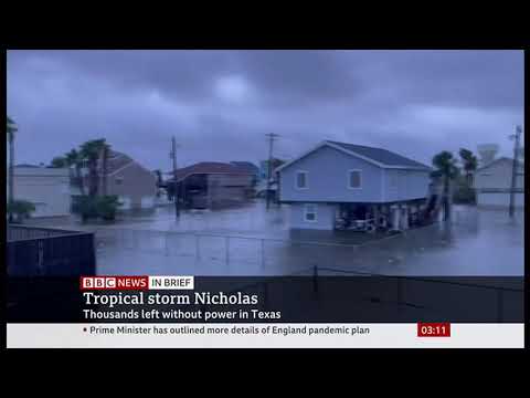 Weather Events 2021 - Storm Nicholas strikes (USA) - BBC - 15th September 2021