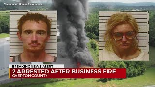 2 arrested after business fire in Overton County