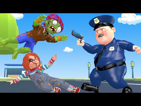 Police Brave Destroy Bandit Chucky vs Zombie Save Doll Squid Game - Scary Teacher 3D Sad Story