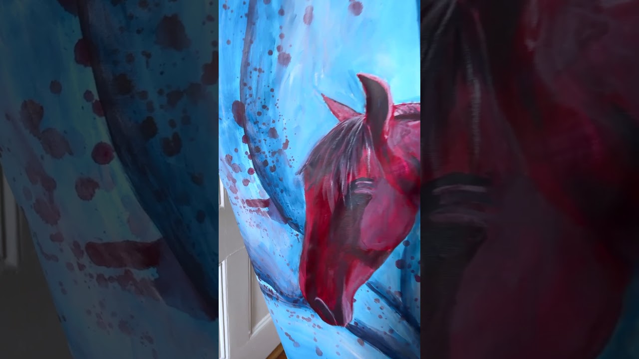 Horse Painting in Times Square 🎨 #acrylicpainting #art #horse 🎵 Ordinary Alex Warren