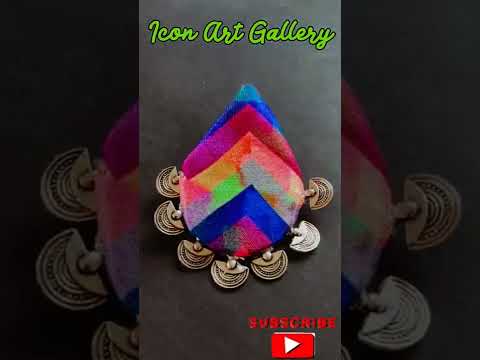 #shorts #beautiful #unique Handmade Fabric Earrings Making /#viral#video/@Iconic fun.