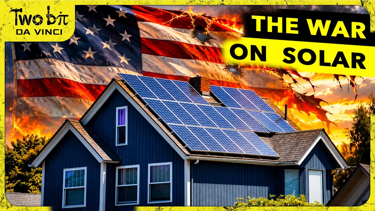 Rooftop solar array on an American house