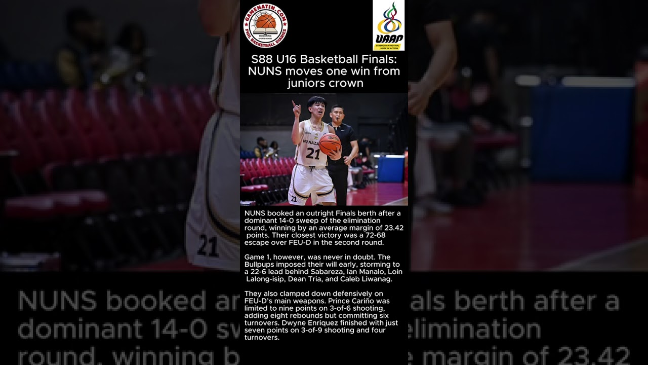 UAAP U16 Basketball:  NU mows down FEU to move a win away from title and perfection