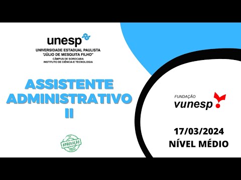 Correção prova - ASSISTENTE ADMINISTRATIVO II - UNESP
