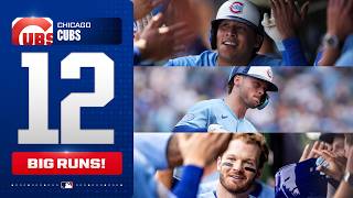 12 runs for the Cubs! Moisés Ballesteros, Nico Hoerner and Ian Happ club homers at Wrigley ????