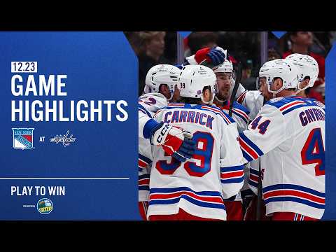 GAME HIGHLIGHTS | 2025-26: New York Rangers at Washington Capitals (12/23/25)