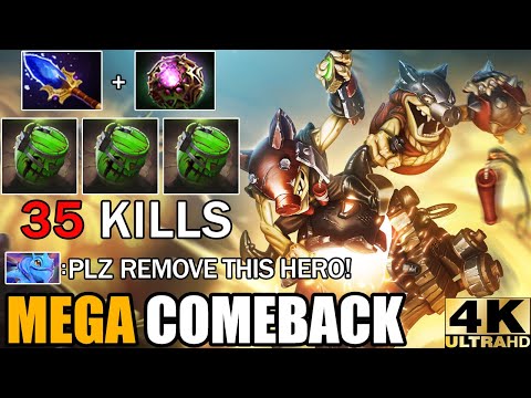 Most Funny Game Ever Techies 35 Kills Save The Game - Epic Mega Creeps Comeback 7.30 Dota 2