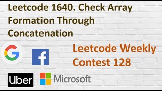 YouTube video 'Leetcode 1640. Check Array Formation Through Concatenation'