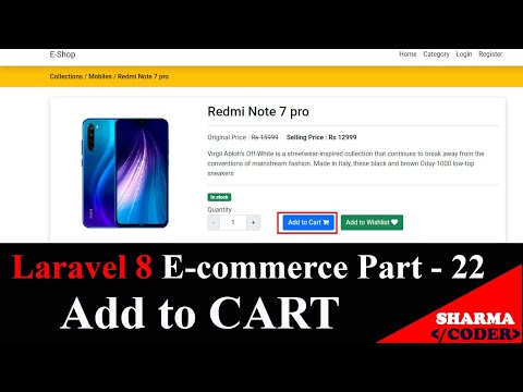 Laravel 8 E com Part 22 How to make add to cart in laravel using jQuery Ajax | Ajax Cart