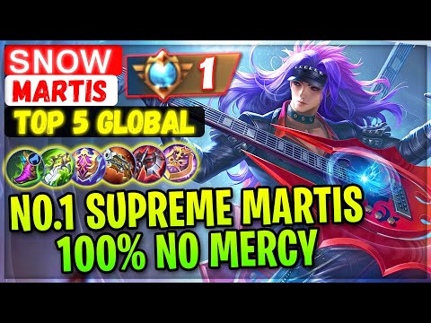 No.1 Supreme Martis 100% No Mercy [ Top 5 Global Martis ] ˢᶰᵒʷ - Mobile Legends Gameplay And Build
