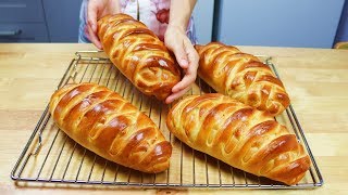 Плетенки из дрожжевого теста с начинкой