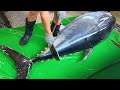 Knife Cuts 600lb Giant Bluefin Tuna like Butter