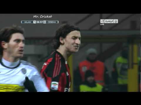 Ibrahimovic getting mad at cesena player