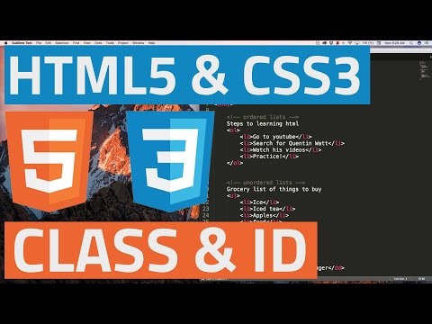 HTML5 and CSS3 beginner tutorial 20 - Classes and ID's
