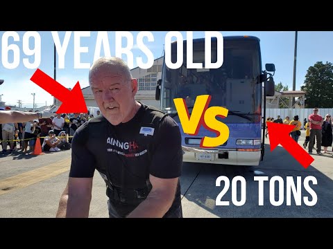 Legendary Odd Haugen Proves That Age Is Just A Number! - Heavy Bus Pull Full Of People In Tokyo