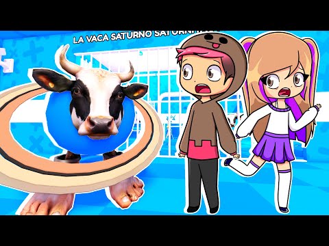 Escape from SATURN COW PRISON in Roblox with LYNA!