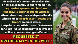 'Keep it short—people are tired,' he smiled. Then the priest said: 'Colonel... will deliver honors.'