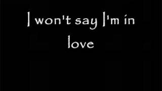 Disney's Hercules - I won't say I'm in love with lyrics