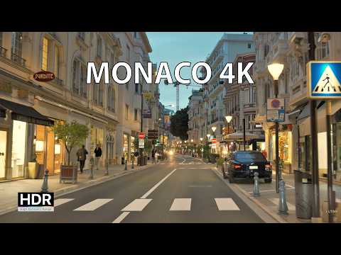 Monaco 4K - French Riviera - Sunset Drive [HDR Version]