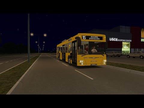 OMSI 2 - Linija 15N: Zeleni Venac - Zemun (Novi Grad) - (NOCNA LINIJA)