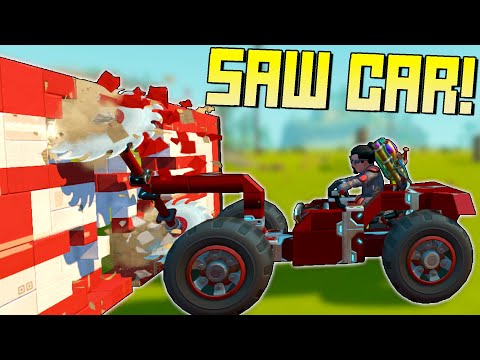 Carving Through Walls with Sawblades Challenge! - Scrap Mechanic Multiplayer Monday