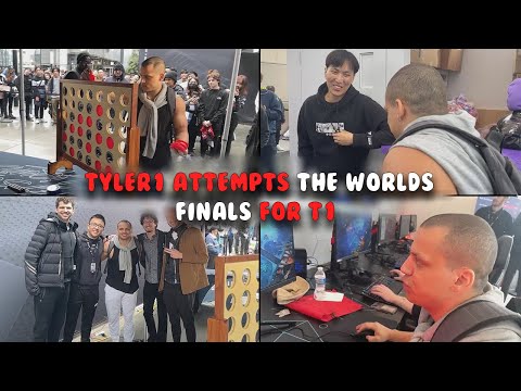 TYLER1 Attempts The Worlds Finals Enjoying Himself meeting Bjergsen, Doublelift & more To Watch T1
