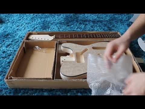 DIY Kit built Guitar Unboxing Rocktile Telecaster