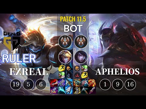 GEN Ruler Ezreal vs Aphelios Bot - KR Patch 11.5