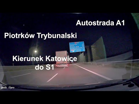 🇵🇱 Autostrada A1. Piotrków Trybunalski - kierunek Katowice do S1. Łódzkie. Śląskie. Polska.