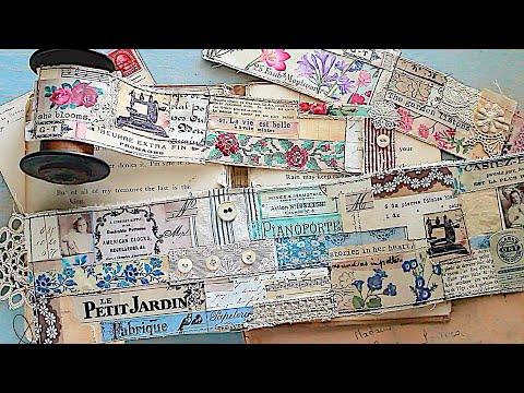 EASY Scrappy Snippet Strips for Junk Journals | DIY Using Paper, Washi Tape & Fabric!