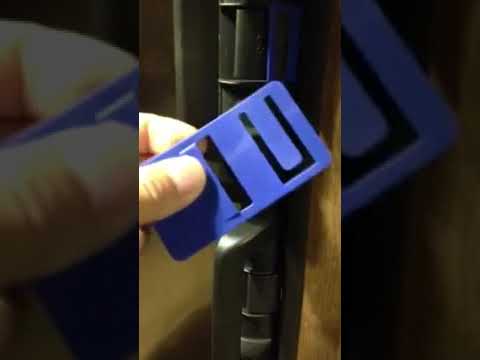 How to use blue tabs to keep Dometic refrigerator doors open