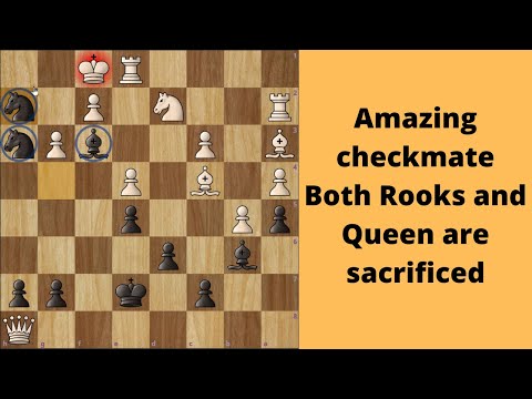 Amazing checkmate : Both Rooks and Queen are sacrificed
