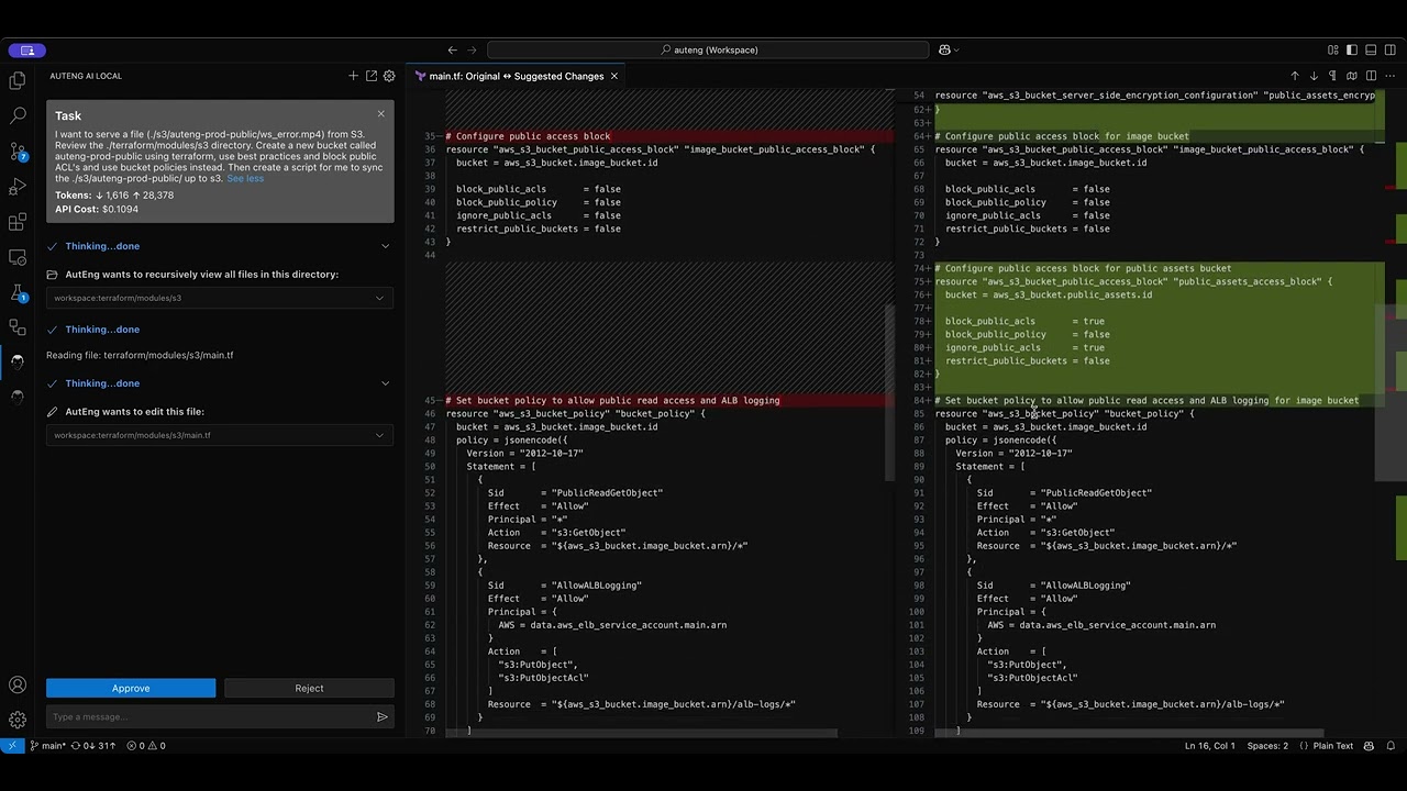 Chat Driven Development with AutEng: Terraform and scripting demo