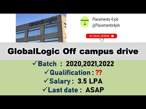 GlobalLogic Off campus drive 2022 |for the batch 2020,2021,2022 #globallogic