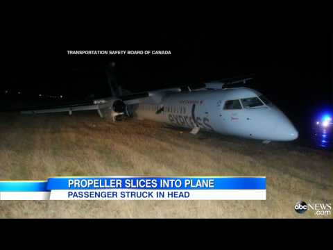 Propeller Slices Through Airliner Window, Right at Passenger