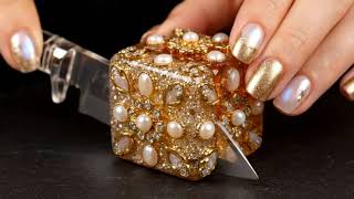 Cutting Shiny Crystal Cubes | Oddly Satisfying ASMR Prt 2 #asmr #relaxing #asmrsounds #cuttingfruit