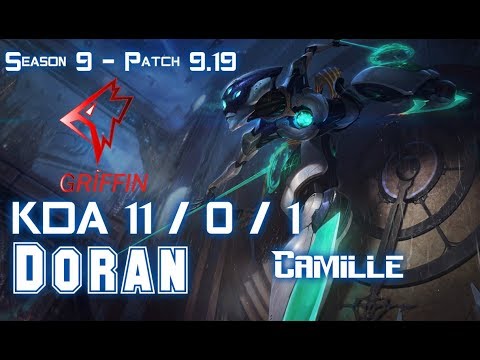 GRF Doran CAMILLE vs TRISTANA Top - Patch 9.19 KR Ranked