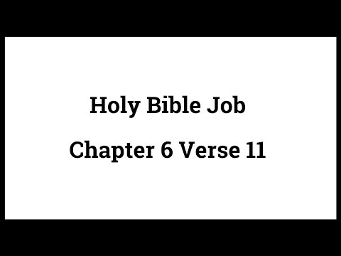 Holy Bible Job 6:11