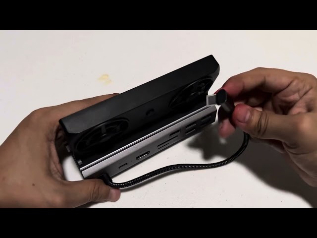 Vídeo relacionado con YCBUENO Estación de acoplamiento para Steam Deck con ventiladores de doble refrigeración 9 en 1 con HD 2.0, 6 puertos USB, RJ45 1000 Mbps, USB-C 100 W PD, adaptador de 40 Gbps para Steam Deck/Rog Ally