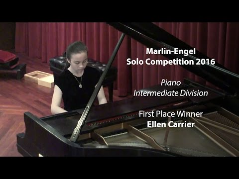 2016 Marlin-Engel Solo Competition, Piano - Intermediate Division Winner: Ellen Carrier
