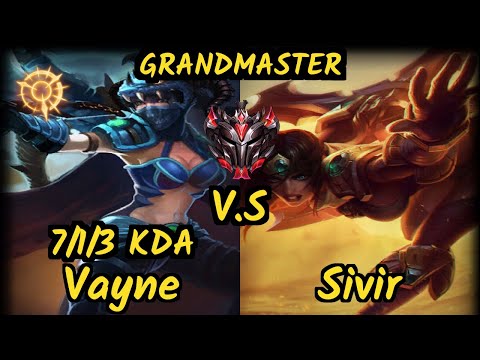 Theusma (VAYNE) vs SIVIR - 7/1/3 KDA BOTTOM ADC GAMEPLAY - BR Ranked GRANDMASTER