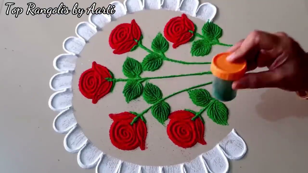 valentine day special rangoli design by aarti