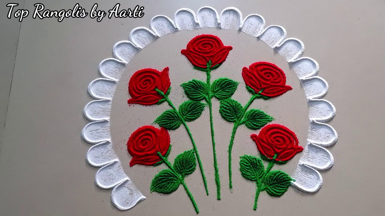 Valentine day special rangoli design by aarti