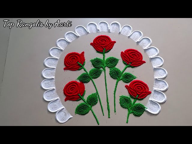 Valentine day special rangoli design by aarti