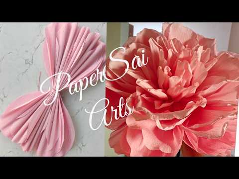 Giant Crepe Paper Flowers for wall decor, Handmade Peony,flores de papel Crepe DIY@PaperSaiarts