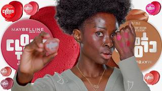 @maybellinenewyork Cloudtopia Blush on DARK SKIN! Swatches &