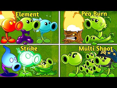 4 Team Peashooter Plants Battles - Which Team Will Win? - PvZ2 Team Plants vs Team Plants