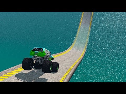 Impossible Cars Loop Bridge Stunt - Cars vs Deep Water - BeamNG.Drive